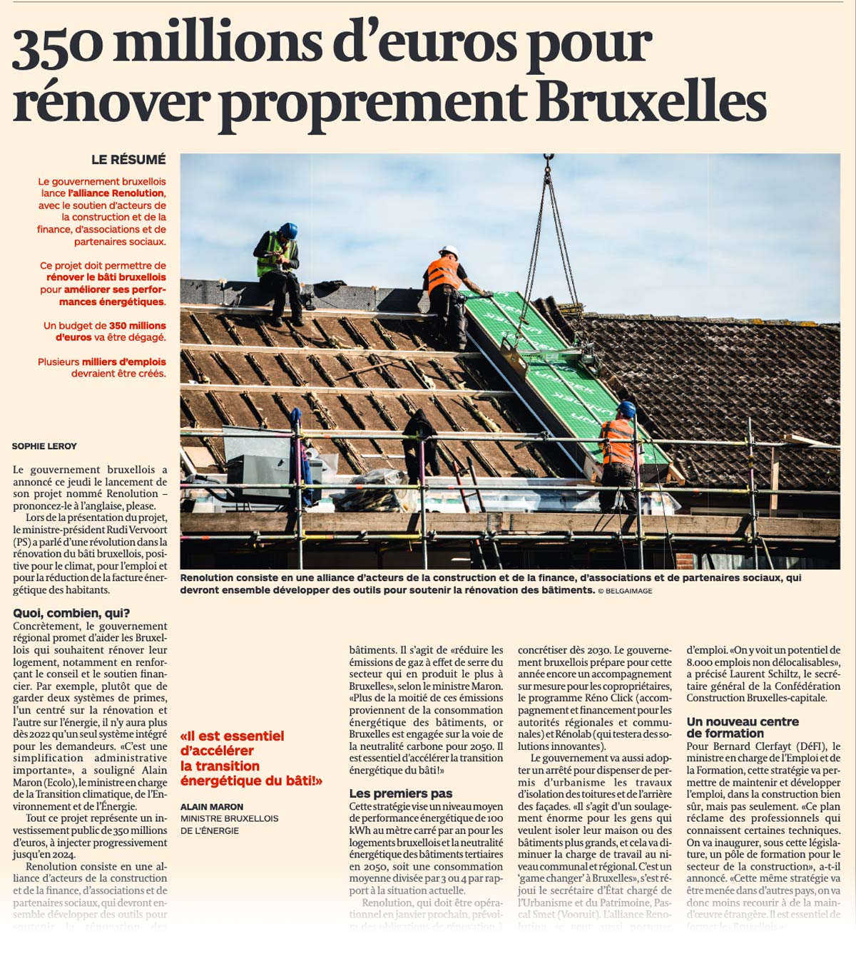 350 millions d'euros pour rénover proprement Bruxelles