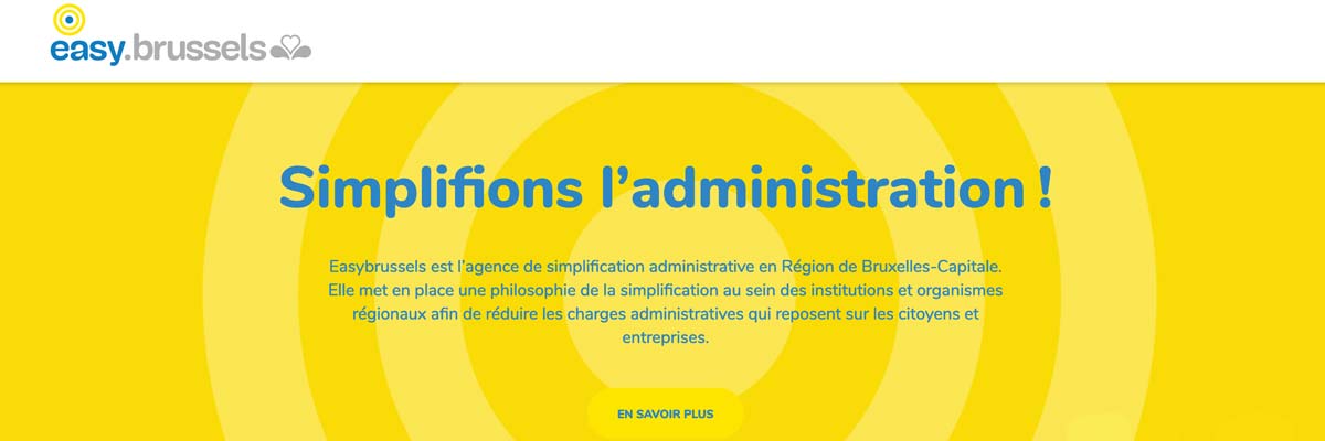Easybrussels - accès au site web de l'agence bruxelloise pour la simplification administrative